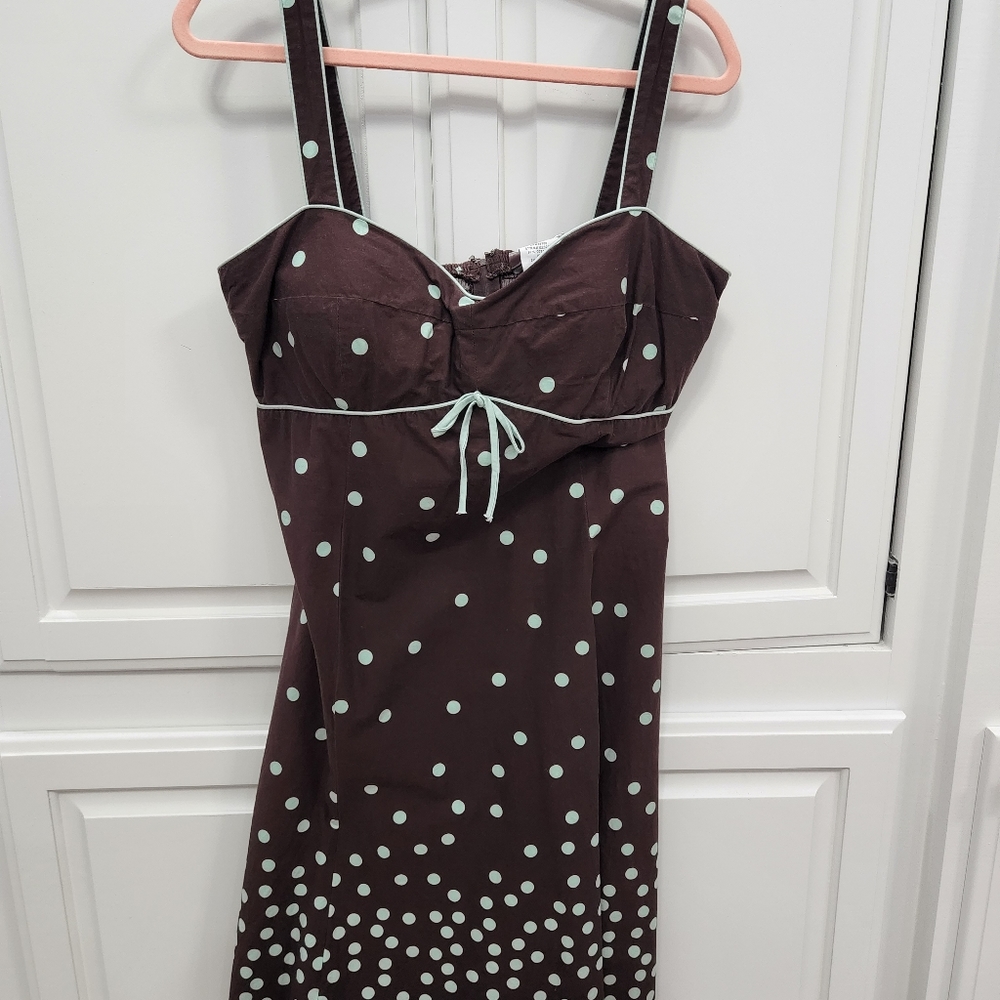 Brown and mint green dress. Sz 16 in juniors.